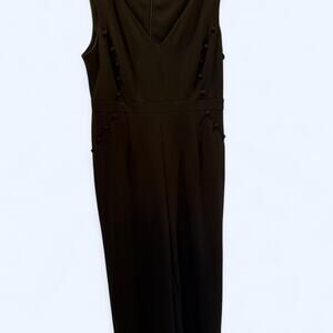 Black jumpsuit with buttons zipper